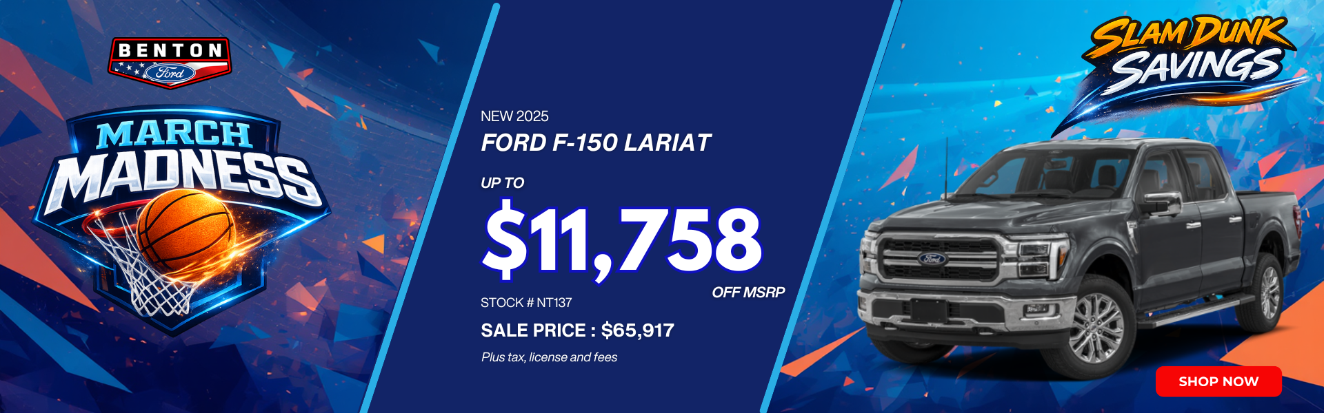 Presidents Day 2025 Ford F-150 Lariat with flag background