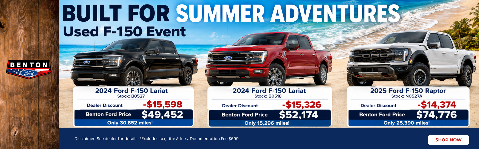 Summer savings featuring used Ford F-150
