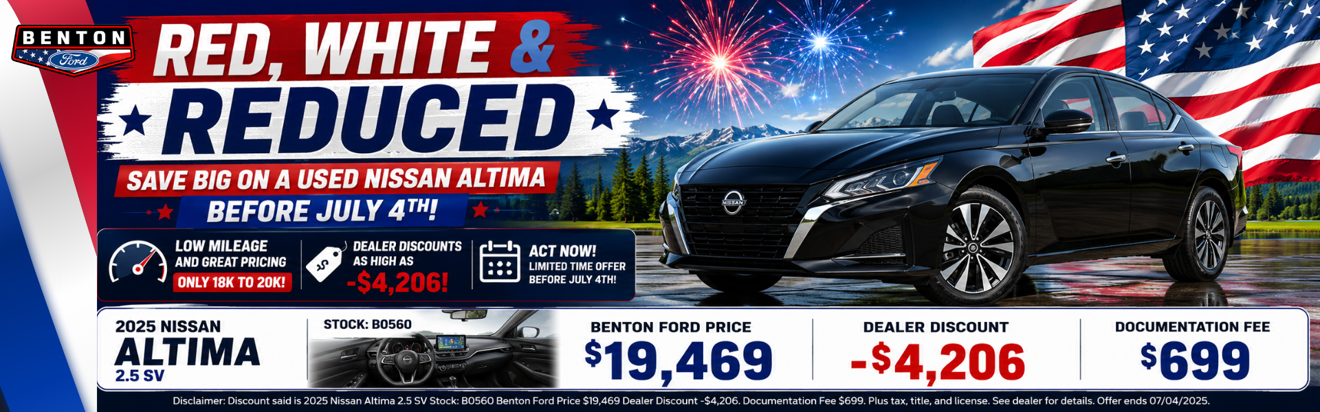 Red, white and reduced used Nissan event 